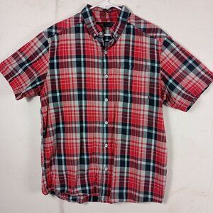Mountain Hardwear Shirt Mens L Red Plaid Button Down Outdoor Gorpcore Linen